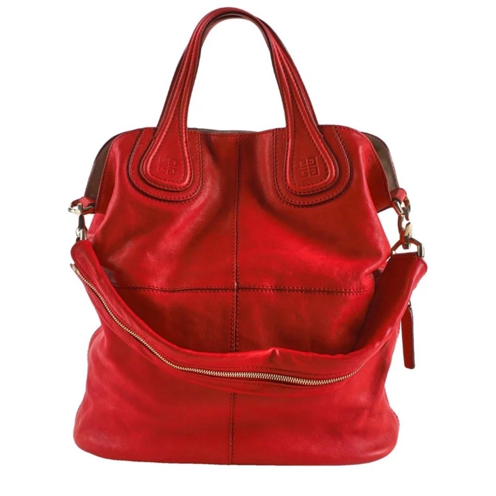 Givenchy Nightingale Red Leather Tote Bag